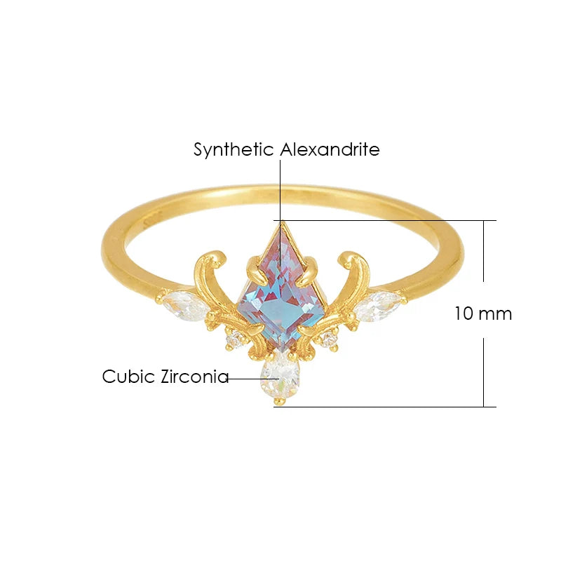 LAMOON bague pour femme en alexandrite.