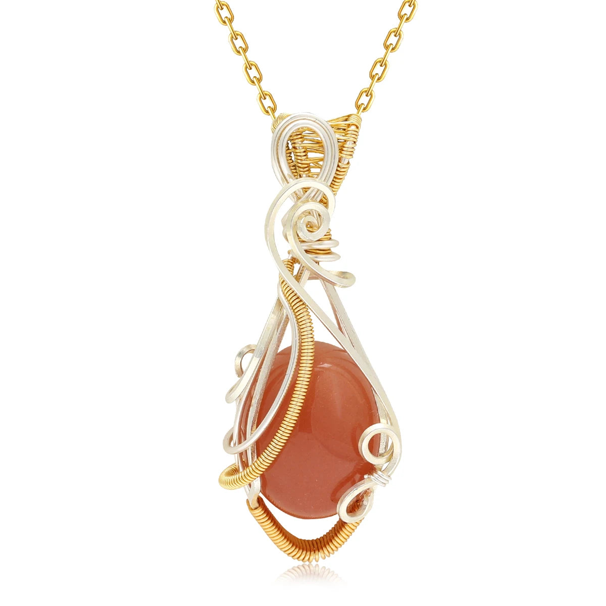 Collier pour femme en labradorite arc-en-ciel.
