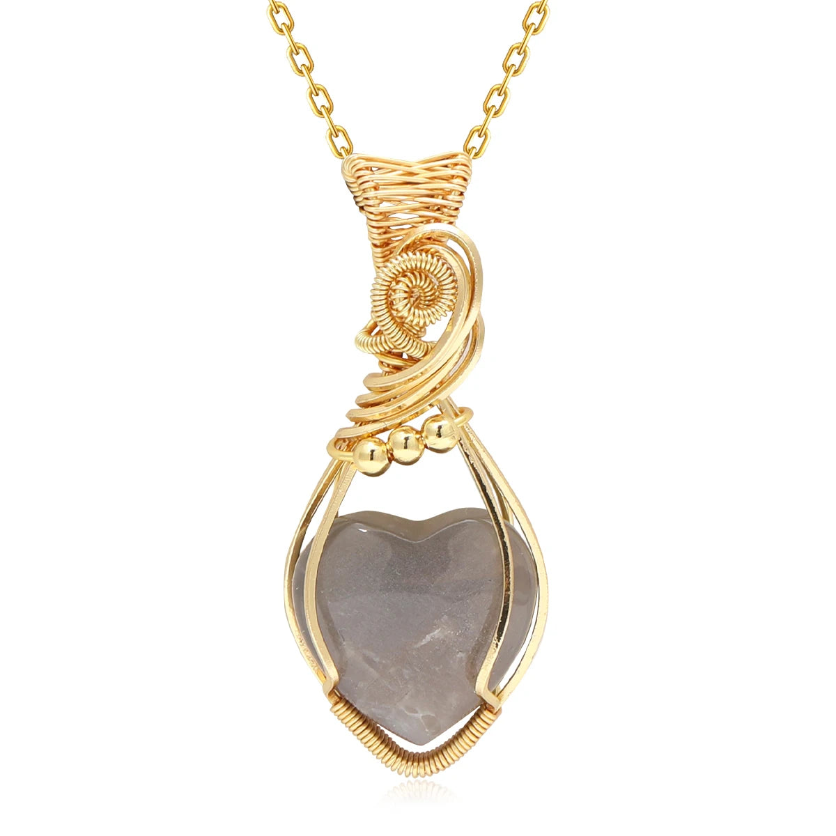 Collier pour femme en labradorite arc-en-ciel.