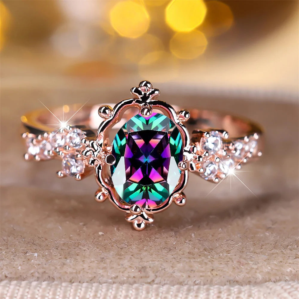 Bague femme en or rose.