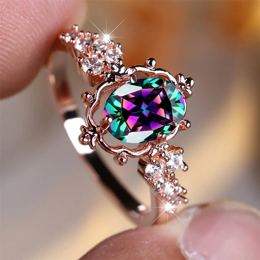 Bague femme en or rose.