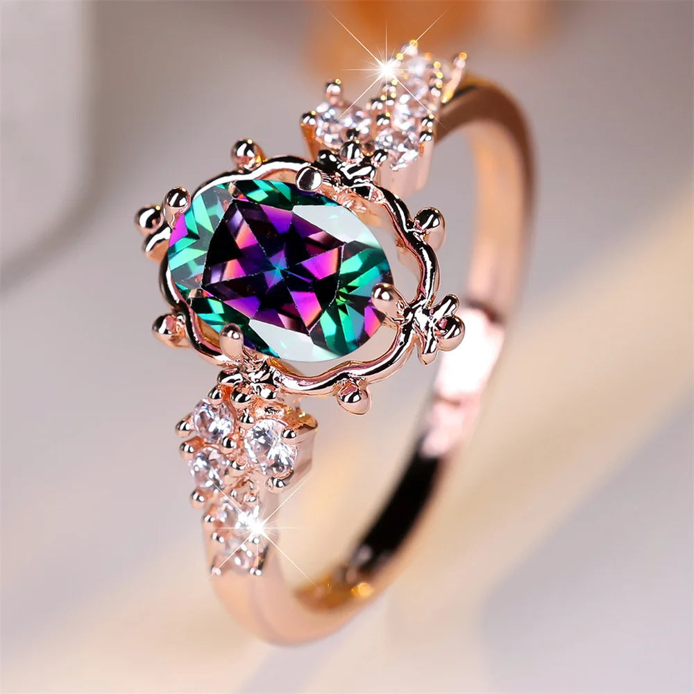 Bague femme en or rose.