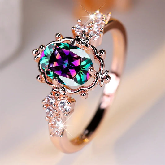 Bague femme en or rose.