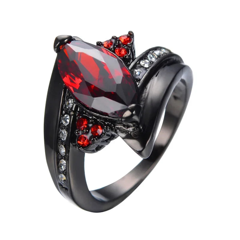Bague pour couple en couleur rubis.